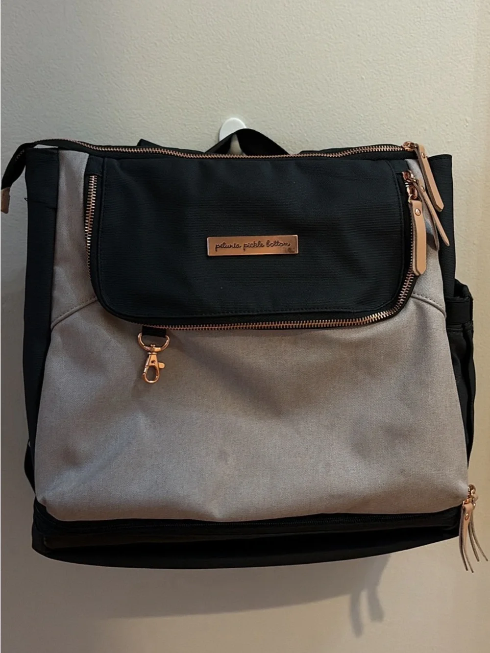 Petunia Pickle Bottom Convertible Backpack Diaper Bag - Black & Gray